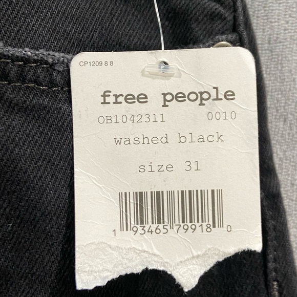 Free People Maggie Mid Rise Straight-Leg Washed Black Jeans Women’s Size 31 NWT - Picture 4 of 11